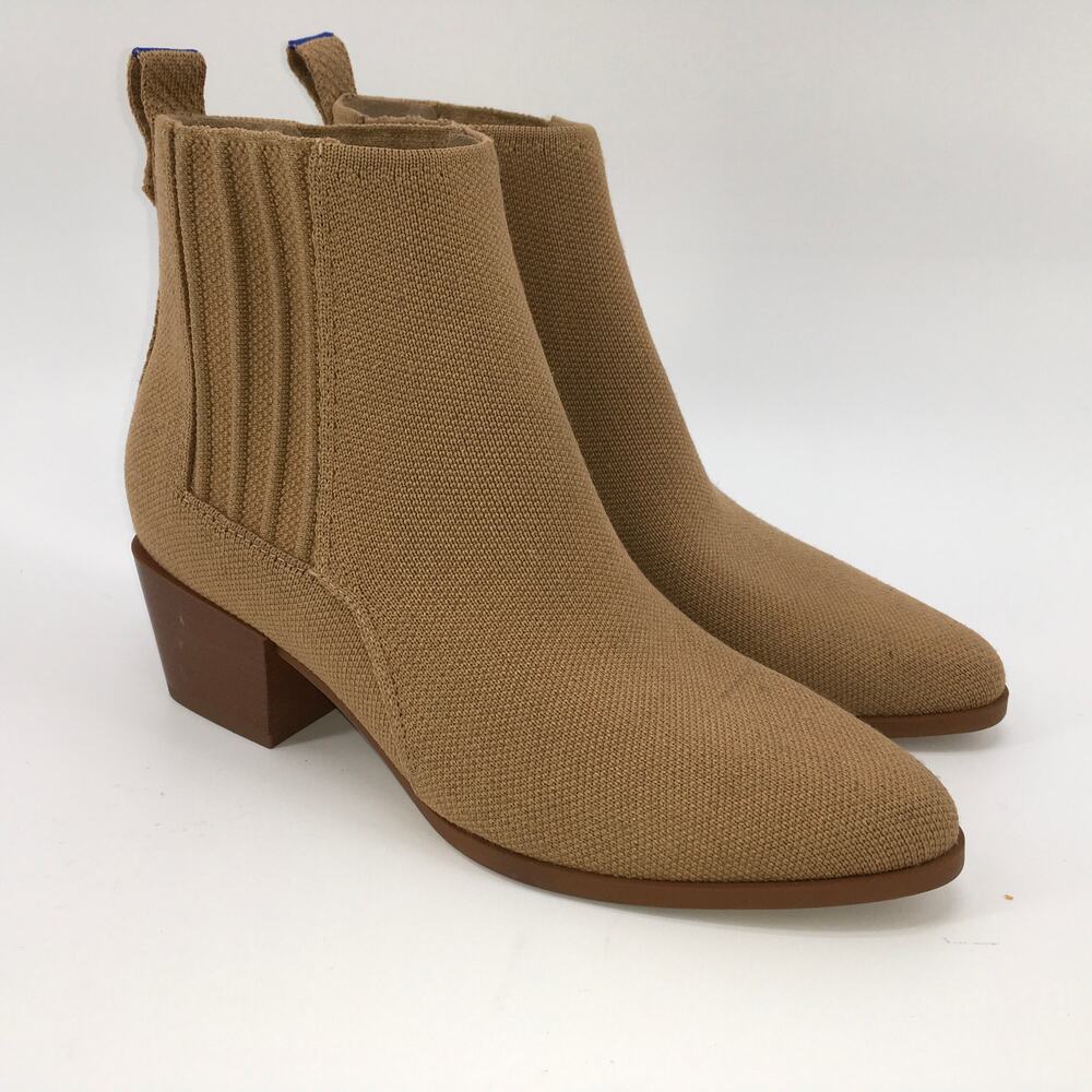 Rothy’s The Western Bootie Wren Tan Ankle Boot Womens 7 Coastal Cowgirl Boho